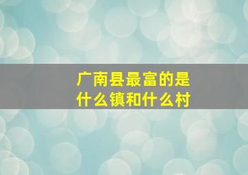 广南县最富的是什么镇和什么村