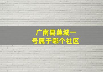 广南县莲城一号属于哪个社区