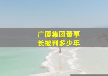 广厦集团董事长被判多少年