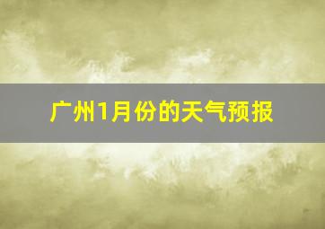 广州1月份的天气预报