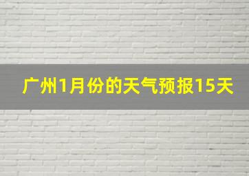 广州1月份的天气预报15天