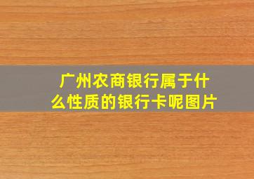 广州农商银行属于什么性质的银行卡呢图片