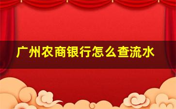 广州农商银行怎么查流水