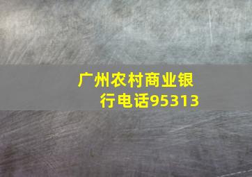 广州农村商业银行电话95313