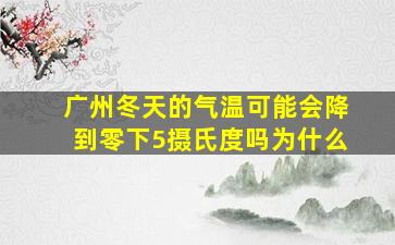 广州冬天的气温可能会降到零下5摄氏度吗为什么