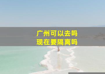 广州可以去吗现在要隔离吗