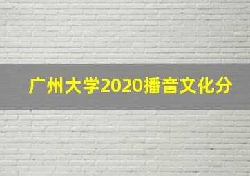 广州大学2020播音文化分