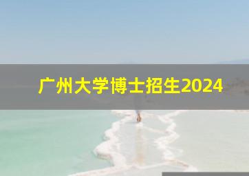 广州大学博士招生2024