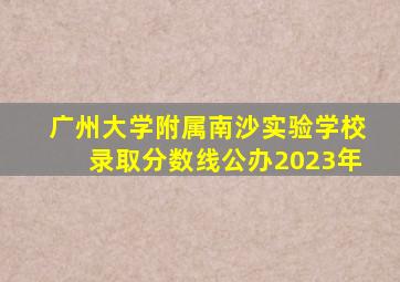 广州大学附属南沙实验学校录取分数线公办2023年