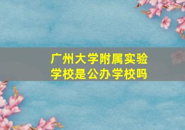 广州大学附属实验学校是公办学校吗