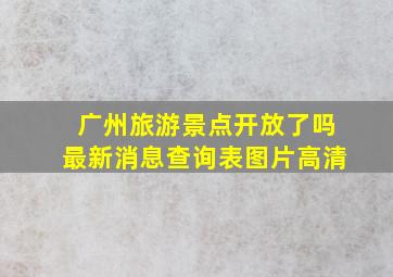 广州旅游景点开放了吗最新消息查询表图片高清