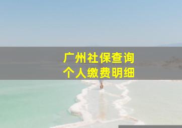 广州社保查询个人缴费明细