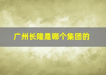 广州长隆是哪个集团的