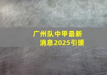 广州队中甲最新消息2025引援