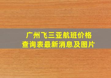 广州飞三亚航班价格查询表最新消息及图片