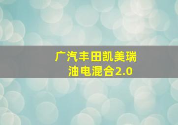 广汽丰田凯美瑞油电混合2.0