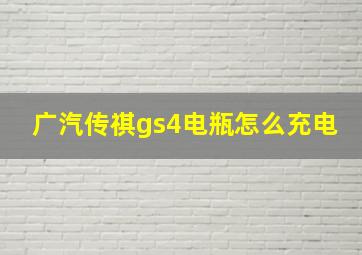 广汽传祺gs4电瓶怎么充电