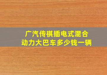 广汽传祺插电式混合动力大巴车多少钱一辆