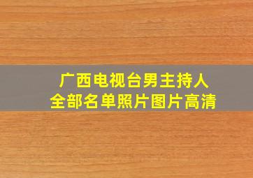 广西电视台男主持人全部名单照片图片高清