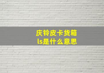 庆铃皮卡货箱ls是什么意思