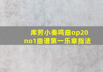 库劳小奏鸣曲op20no1曲谱第一乐章指法