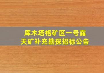 库木塔格矿区一号露天矿补充勘探招标公告