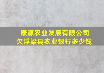 康源农业发展有限公司欠浮梁县农业银行多少钱