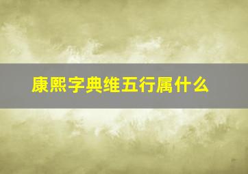 康熙字典维五行属什么