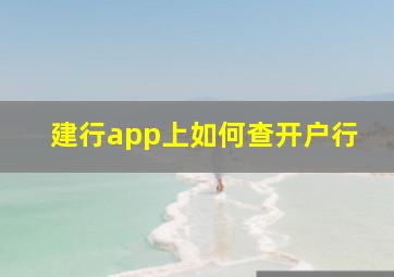 建行app上如何查开户行