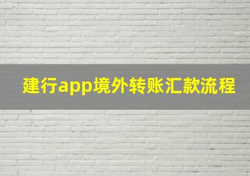 建行app境外转账汇款流程