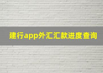 建行app外汇汇款进度查询