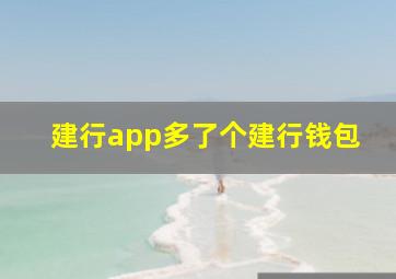 建行app多了个建行钱包