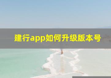 建行app如何升级版本号