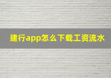 建行app怎么下载工资流水