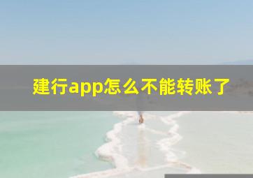 建行app怎么不能转账了