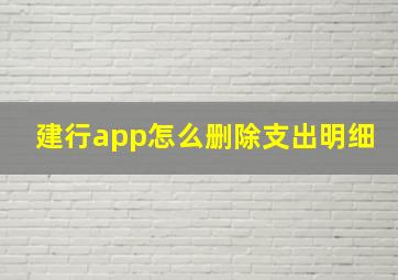 建行app怎么删除支出明细