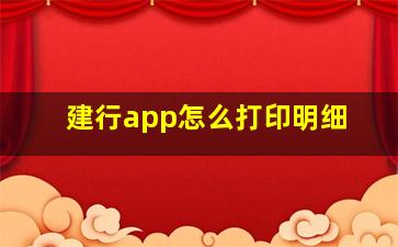 建行app怎么打印明细