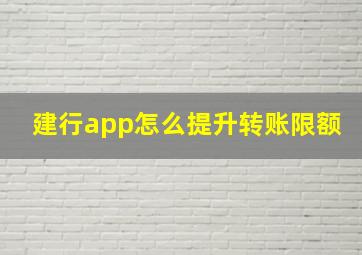 建行app怎么提升转账限额