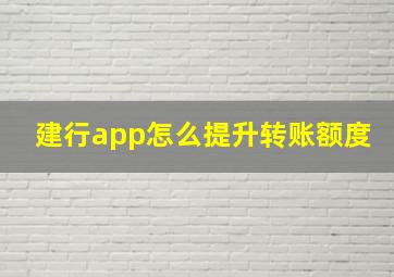 建行app怎么提升转账额度