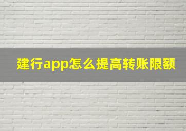 建行app怎么提高转账限额