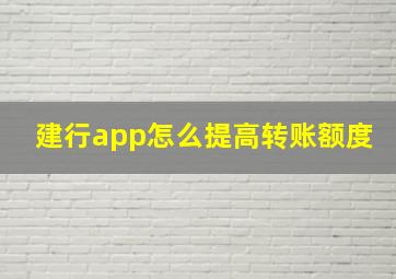 建行app怎么提高转账额度