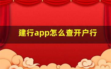 建行app怎么查开户行