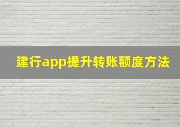 建行app提升转账额度方法