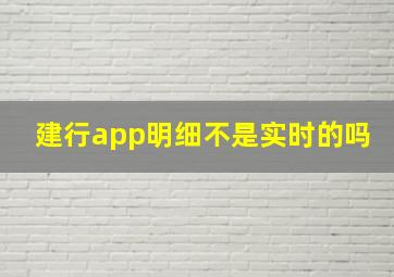 建行app明细不是实时的吗