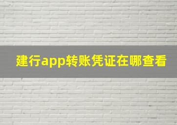 建行app转账凭证在哪查看