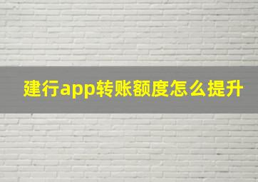 建行app转账额度怎么提升