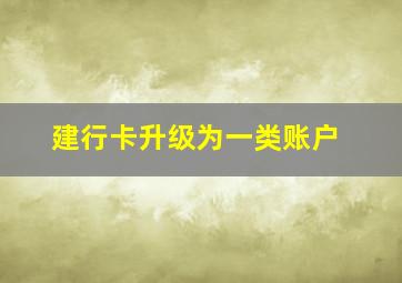 建行卡升级为一类账户