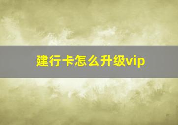 建行卡怎么升级vip