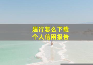 建行怎么下载个人信用报告