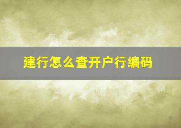 建行怎么查开户行编码